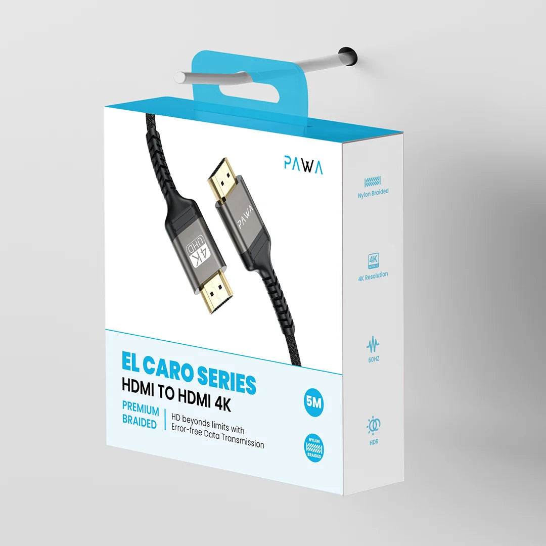 Pawa El-Caro Series Braided HDMI to HDMI 4K Cable 5M (PW-ELHD4K5M) Pawa El-Caro Series Braided HDMI to HDMI 4K Cable 5M (PW-ELHD4K5M)